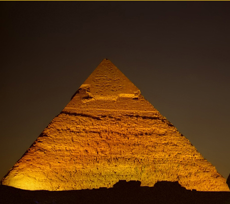 Pyramid at night